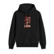 Black hoodie with cute demon graphic and themed text print