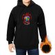 Black Hoodie With Red Dragon And Colorful Crystals Graphic
