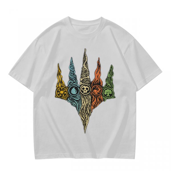 Magic The Gathering Five Mana Symbols Graphic T-Shirt