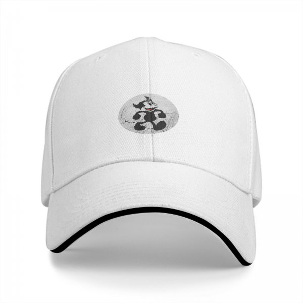 Black baseball cap with vintage cartoon character graphic