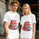 Cute Red Dragon Holding D20 Dice Graphic T-Shirt