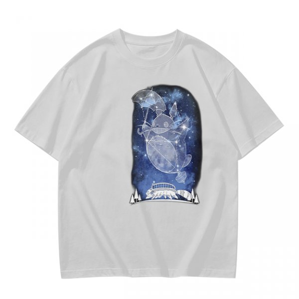 Olive T-Shirt With Constellation Totoro Starry Night Print