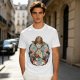 Olive T-Shirt Featuring Monkey D. Luffy Pirate Anime Art