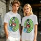 Olive T-Shirt Featuring Scrooge McDuck with Money Bags and Coins
