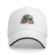 Black Baseball Cap With Whimsical Colorful Artwork Print