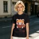 Olive T-Shirt with Cute Red Panda and I Just Don't Care Print