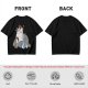 Olive T-shirt with whimsical forest spirit and children graphic print