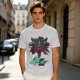 Olive T-Shirt With Cyberpunk Witcher Wolf Emblem Print