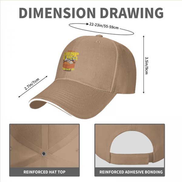 Black baseball cap with take a dumpling and eat it cute food graphic