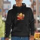 Black Hoodie With Cute Ramen Bowl Graphic Design