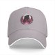 Black baseball cap with pink moon and princess silhouette graphic