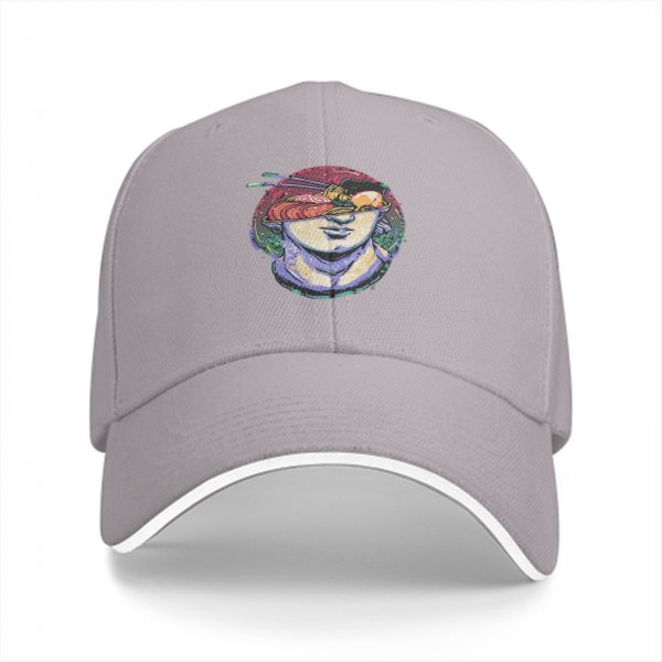 Black Baseball Cap With Surreal Sushi Portrait Graphic