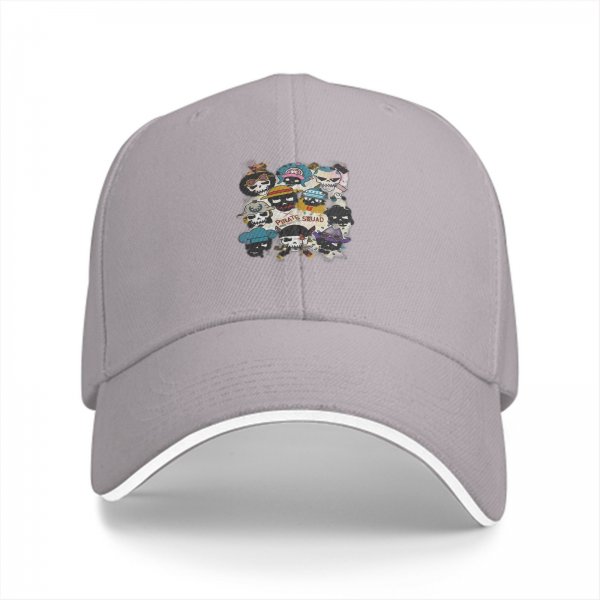 Black baseball cap with pirate skull crew graphic