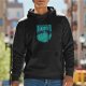 Black Hoodie With Teal Chaos Snake Graphic Print