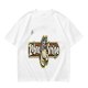 Olive green graphic t-shirt with zebra stripe design