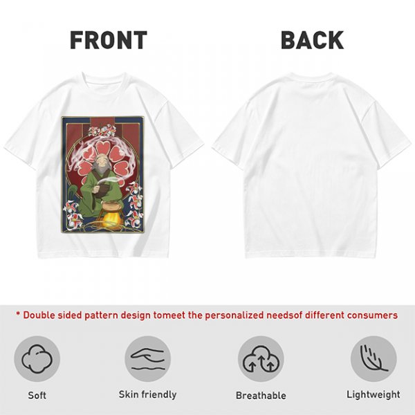 Olive Green T-Shirt Featuring Iroh from Avatar: The Last Airbender