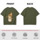 Olive T-Shirt With Surprised Burning Marshmallow Graphic