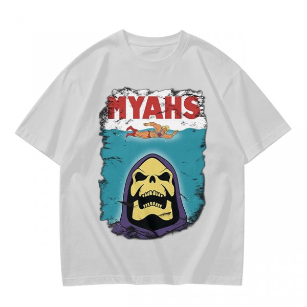 Olive Graphic T-Shirt with Skeletor Jaws Parody Art