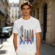 Olive T-Shirt With Shark And Colorful Ghost Creatures Print
