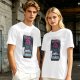 Olive graphic t-shirt with villain character and humorous text print