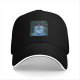 Black Baseball Cap With Christmas Cheshire Cat Print