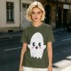 Olive T-shirt with Cute Kawaii Ghost Graphic Print