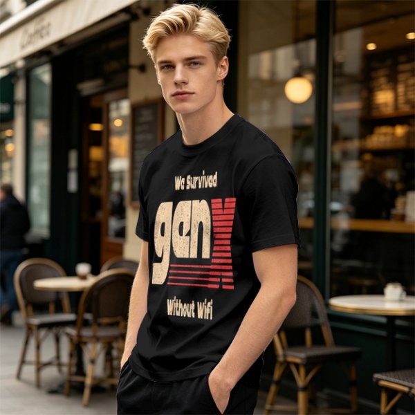 Gen X We Survived Without Wifi Graphic T-Shirt