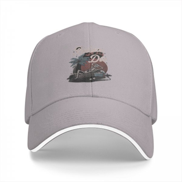 Black baseball cap with Relax Die skeleton palm tree graphic