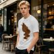 Olive T-Shirt With Coffee Wolf Steam Graphic Print