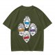 Olive T-Shirt With Golden Girls Ninja Turtle Masks Graphic