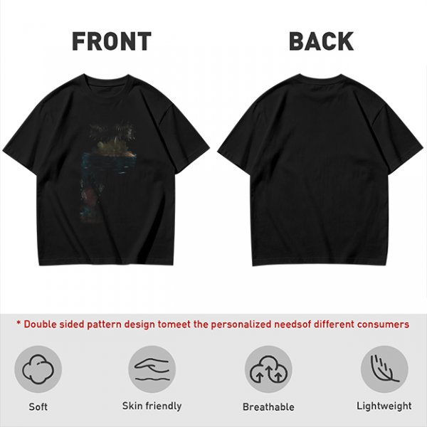 Olive Green Oversized T-Shirt With Abstract Graphic Print