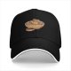 Black Baseball Cap with Ramen Bowl Graphic Print