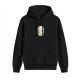 Black hoodie with stylized No-Face graphic print