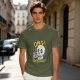 Olive T-Shirt With Funny Skull 'OMG Oh My Guac!' Print
