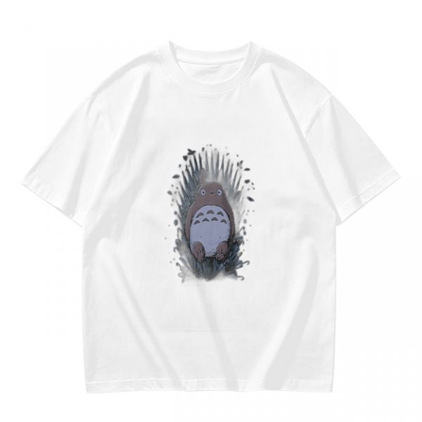 Olive Green T-Shirt With Totoro In Grass Graphic Print