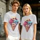 Olive T-Shirt With Skull Ice Cream Cone Graphic