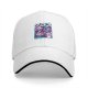 Black baseball cap with cute anime-style graphic print