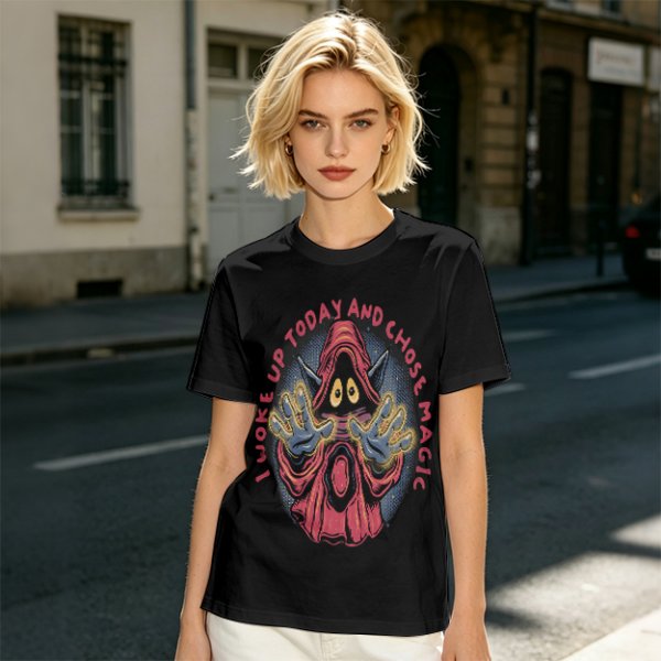 Olive T-Shirt With Wizard Artwork And 'I Woke Up Today And Chose Magic' Text
