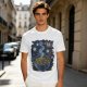 Olive t-shirt with starry night ramen bowl graphic