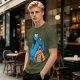 Olive T-shirt with Cookie Monster covering gingerbread man’s eyes