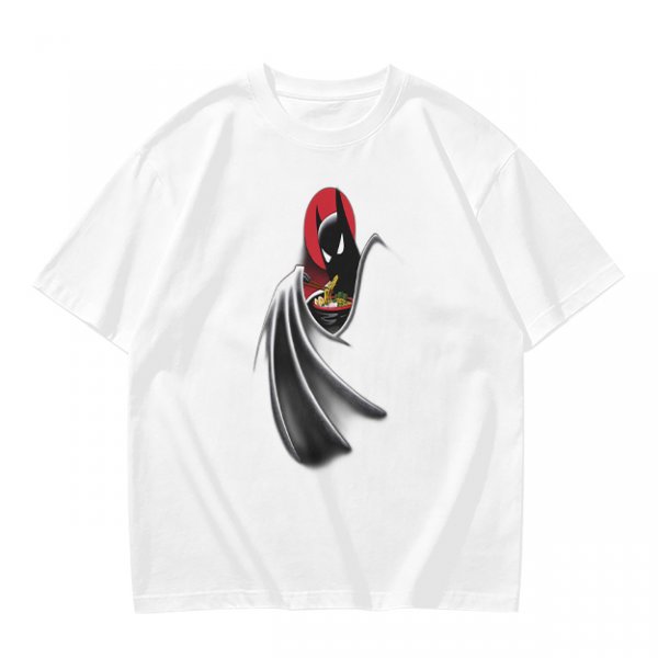 Olive Green T-Shirt With Batman Eating Ramen Graphic
