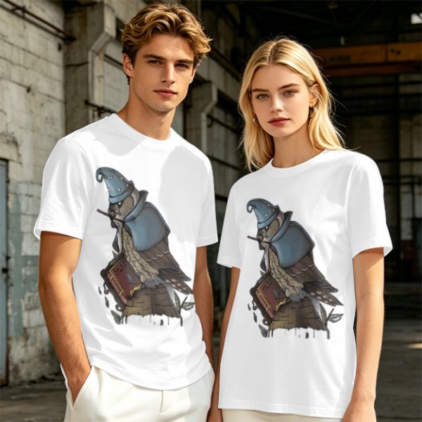 Owl Wizard With Spell Book Graphic Tee