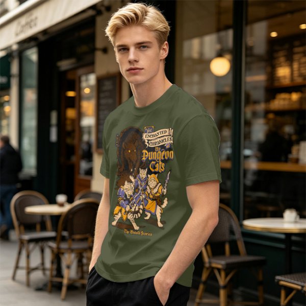 Dungeon Cats Enchanted Chronicles Fantasy Graphic T-Shirt