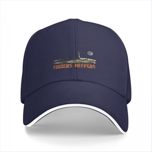 Black baseball cap with Finders Keepers boat graphic