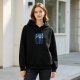 Black Hoodie With Starry Night Inspired Artwork Print