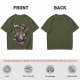 Olive Graphic Tee With Surreal Fantasy Creature Art Print