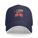 Black baseball cap with funny mood swing cherry graphic print