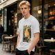 Olive t-shirt with vintage comic style 'I Blew Up The Cat!' print