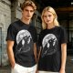 Olive T-Shirt Featuring Toothless Dragon Against Full Moon