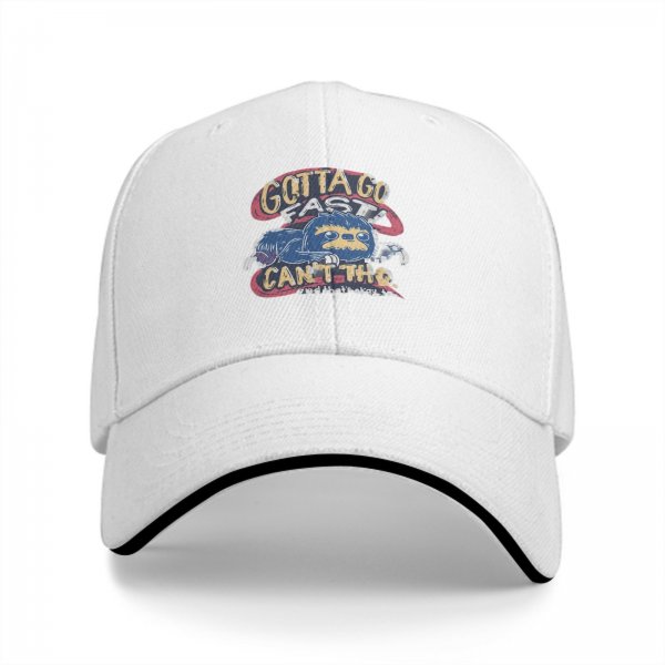 Black baseball cap with sloth 'gotta go fast can't tho' graphic